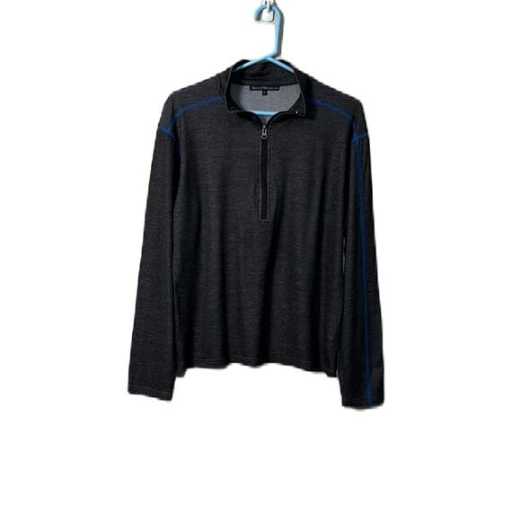 Alpacas of Montana Gray and Blue Quarter Zip Base layer Pullover Size Men’s XL - Picture 1 of 11